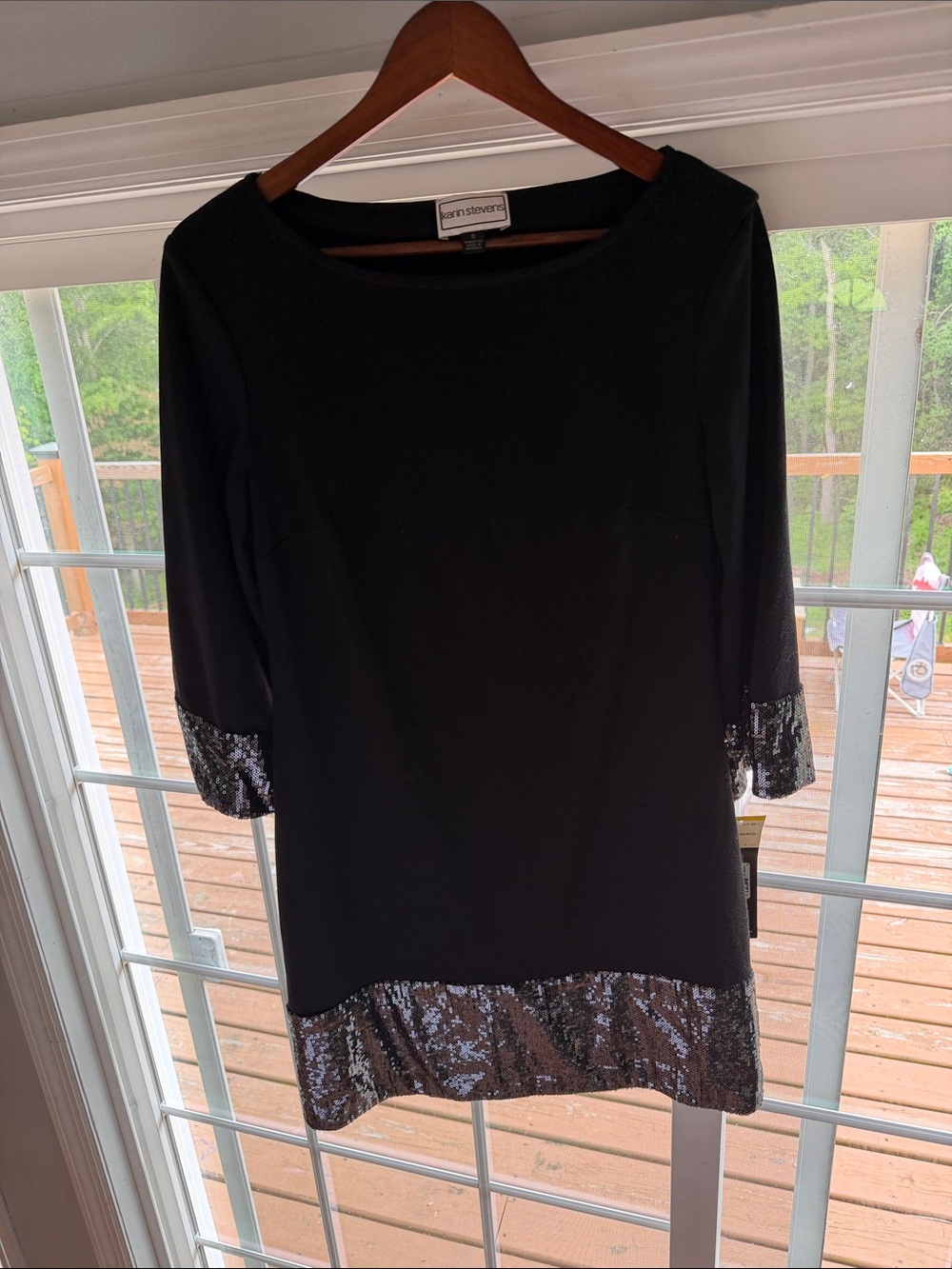 karin stevens Black Tunic with Sequin Trim